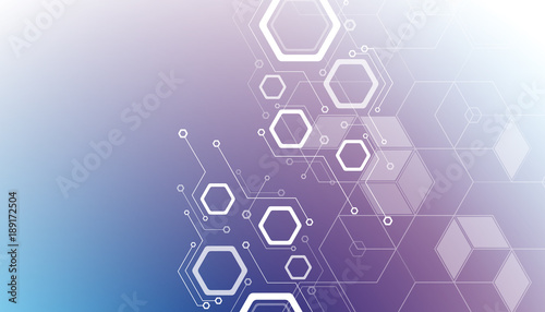 Abstract repeating hexagonal shape and futuristic technology concept background