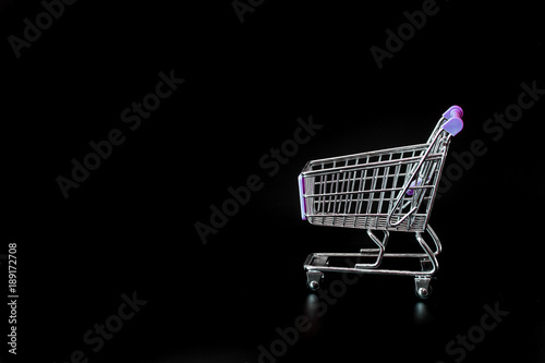 trolley for products in a supermarket isolated