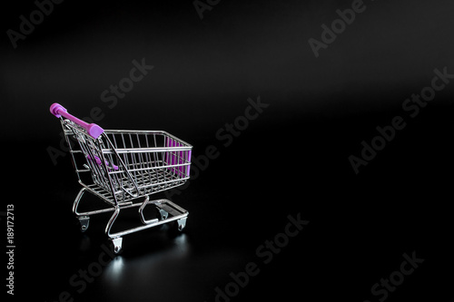 trolley for products in a supermarket isolated