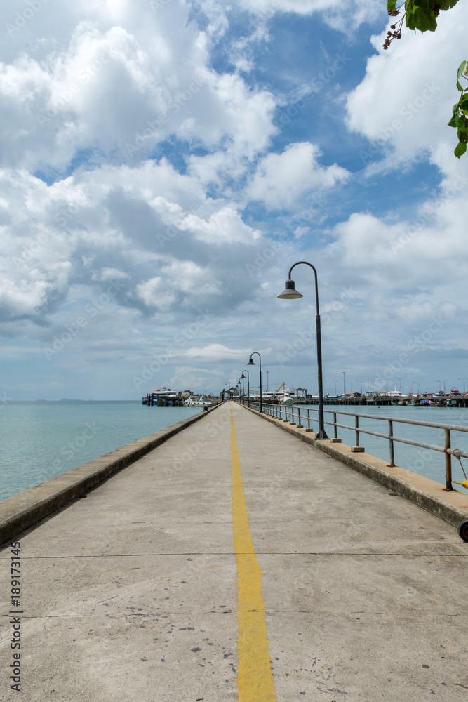Koh Samui Thailand, Nathone pier in the sunny day