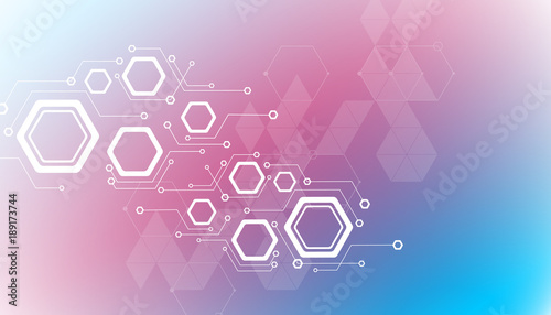 Abstract repeating hexagonal shape and futuristic technology concept background