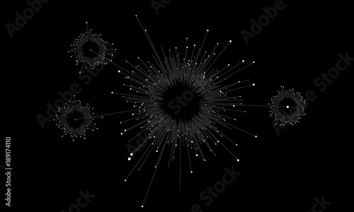 Big data circular visualization. Futuristic infographic. Information aesthetic design. Visual data complexity. Complex data threads analysis. Social network representation. Abstract business graph.