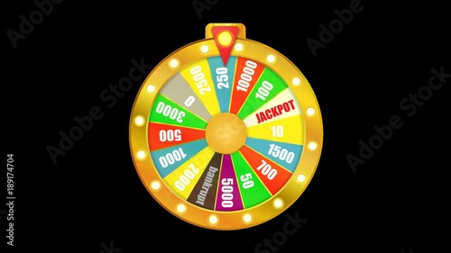 Animation Wheel Of Game. alpha channel   4k video