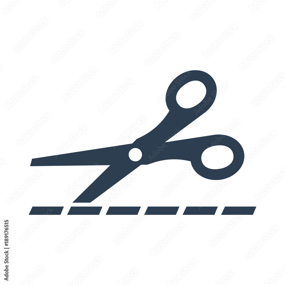 Scissors icon on white background. Scissors icon on white background.