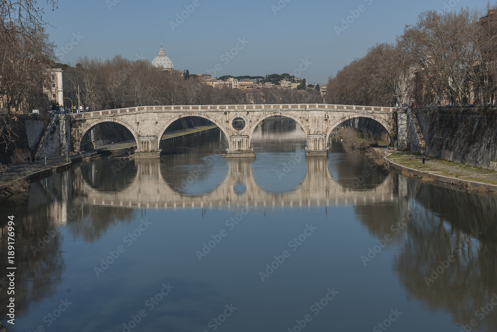 Sisto-Brücke über den Tiber, Ponte Sisto, Rom, Italien