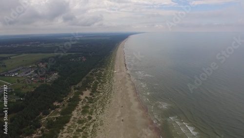 baltic sea coastline in palanga areal view