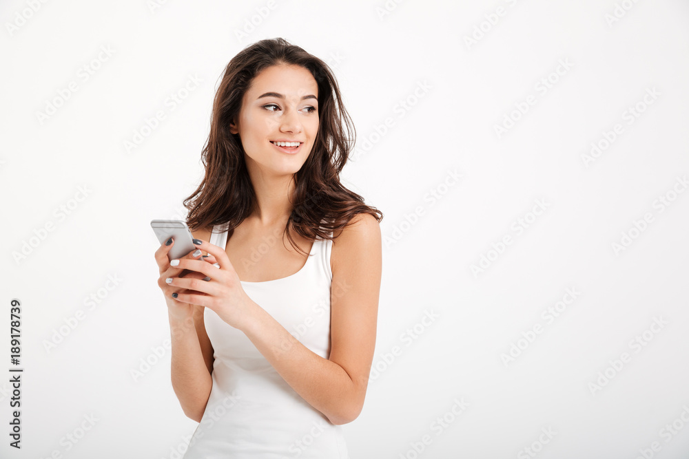Portrait of a pretty girl dressed in tank-top Portrait of a pretty girl dressed in tank-top