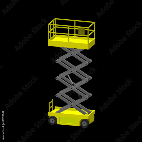 Scissors lift platform. Iso...
