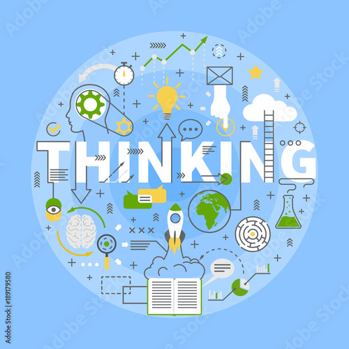 Mental Concept Symbols Flat Composition
