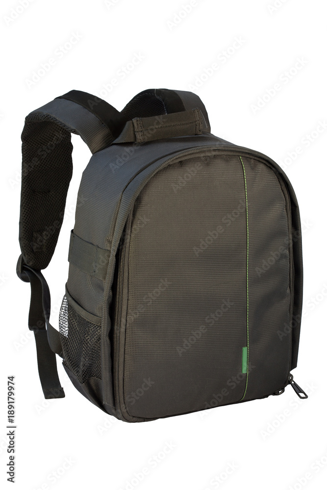 Fototapeta premium Black backpack isolated over white background