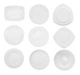 set of plate on white background