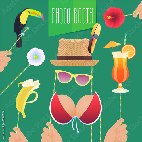 Photo booth props vector illustration