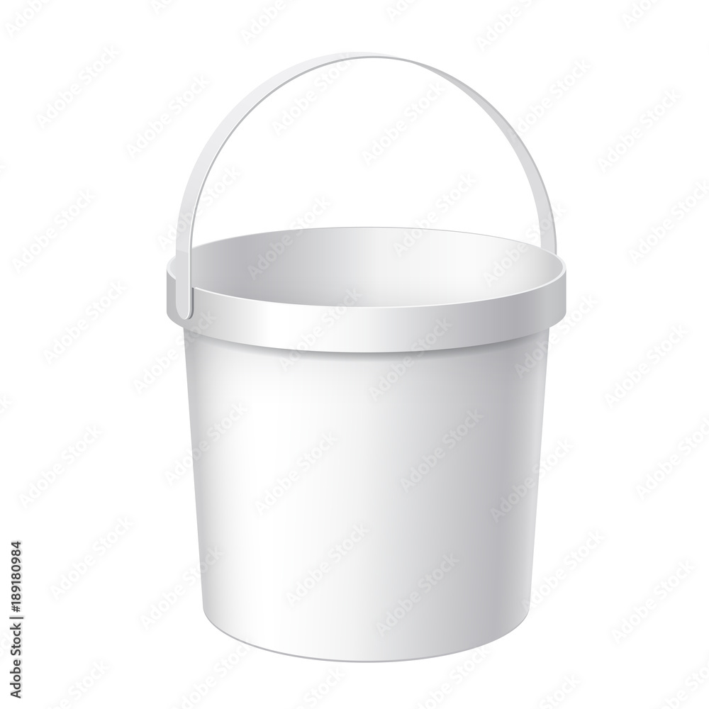 Small White plastic bucket. Small White plastic bucket.