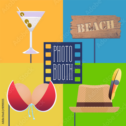Photo booth props vector illustration