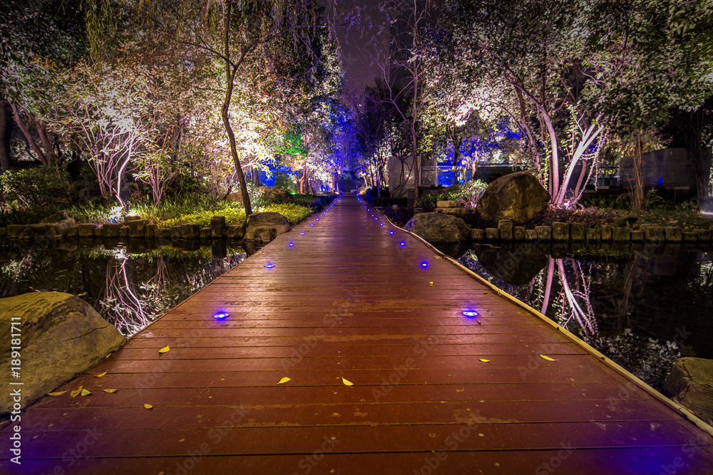 Fototapeta premium Central Business District at night in Guangzhou China