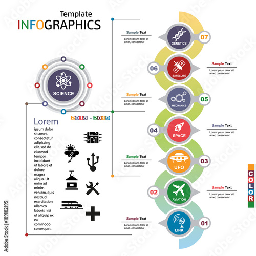 Infographic template. science, technology