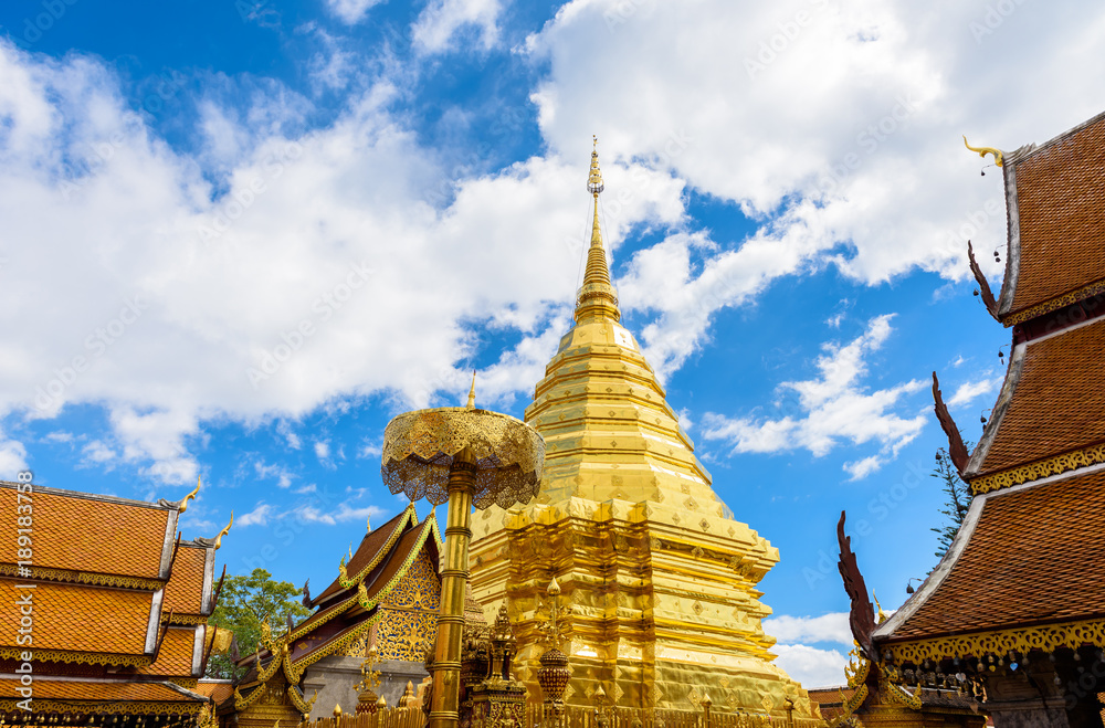 Wat Phra That Doi Suthep The temple founded in 1385 is a major landmark tourist attraction in Chiang Mai