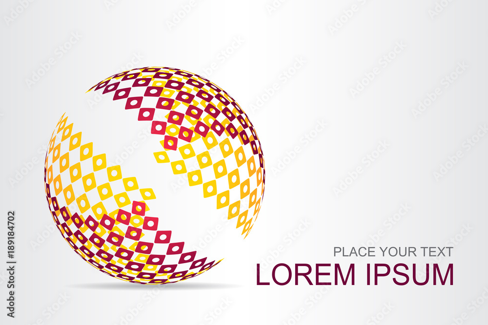 Logo stylized spherical surface with abstract shapes Logo stylized spherical surface with abstract shapes