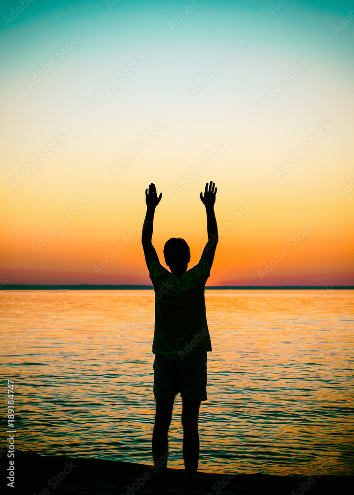 Fototapeta premium Happy Man Silhouette