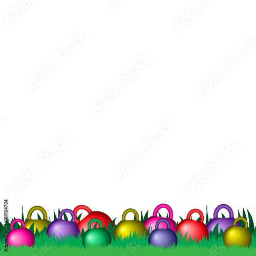 Dyed Easter kettlebells