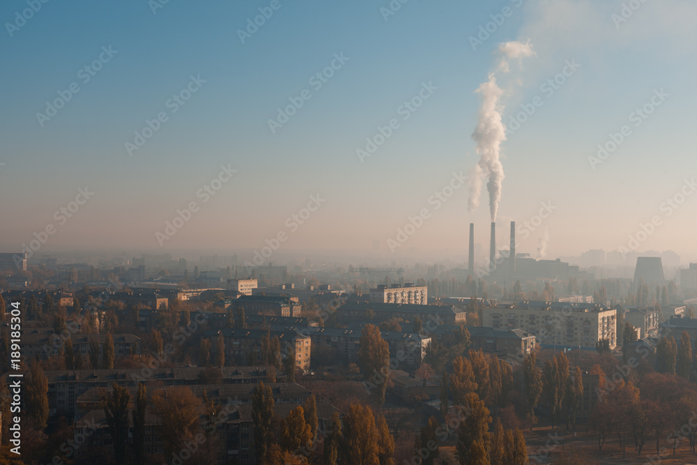 Autumn in Kiev. Heat station warms city Autumn in Kiev. Heat station warms city