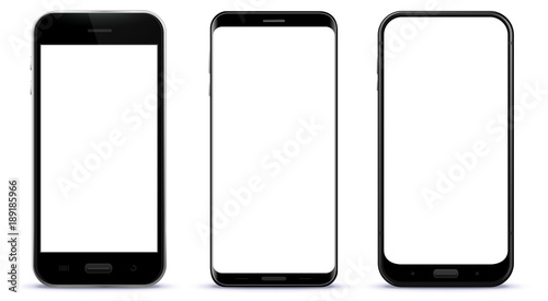 Black Smart Phones Vector Illustration