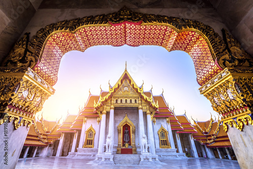 The Marble Temple, Wat Benchamabopitr Dusitvanaram Landmark of Bangkok, Thailand