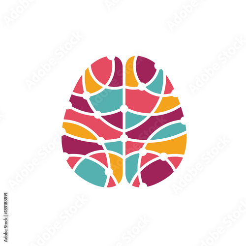 Human brain icon. Brain research concept