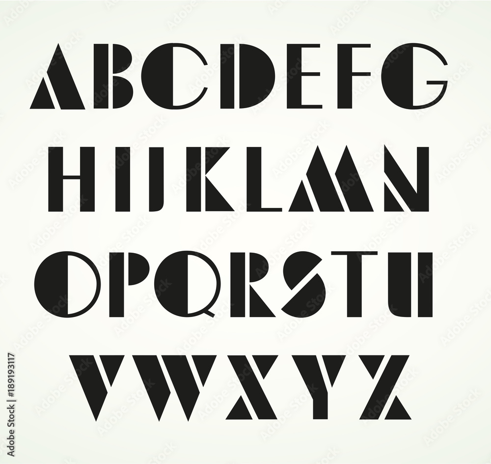 Geometric Uppercase Alphabet Retro Style. Lowercase alphabet also available in my portfolio Geometric Uppercase Alphabet Retro Style. Lowercase alphabet also available in my portfolio