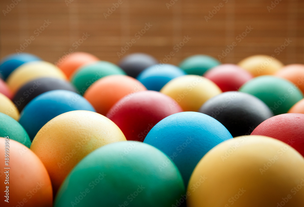 Easter concept painted eggs for holiday with place for text Easter concept painted eggs for holiday with place for text