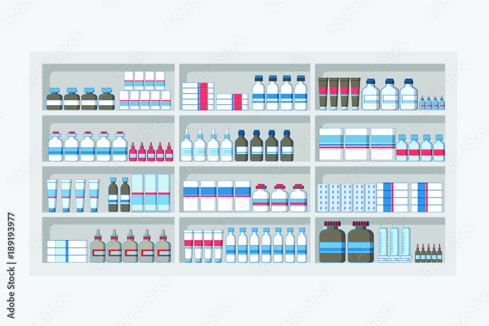 Pharmacy shelf Vectors & Illustrations for Free Download