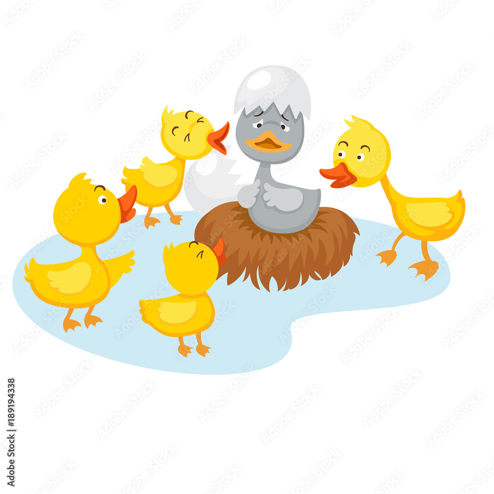 Fairy tale ugly duckling,vector illustration. Fairy tale ugly duckling,vector illustration.