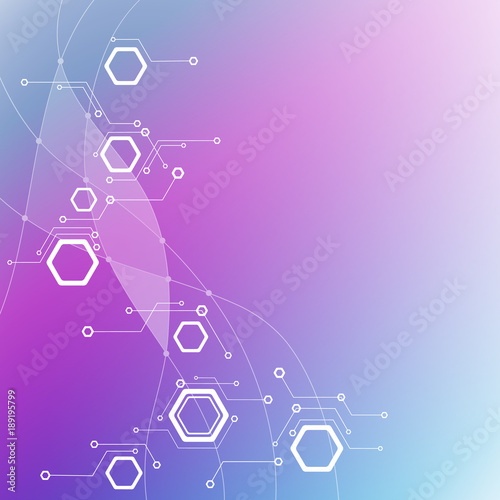 Minimal design, The hexagonal structure of chemistry. Molecular studies. abstract background 