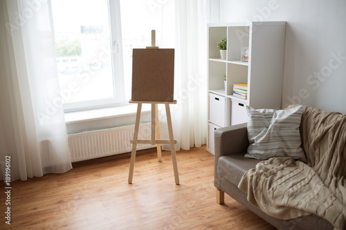 wooden easel at home room or art studio