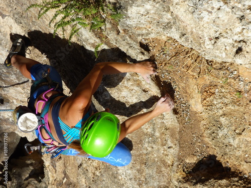 Alpinismo y escalada en Mijas, pueblo andaluz de la provincia de Málaga (Andalucia, España)en la Costa del Sol
