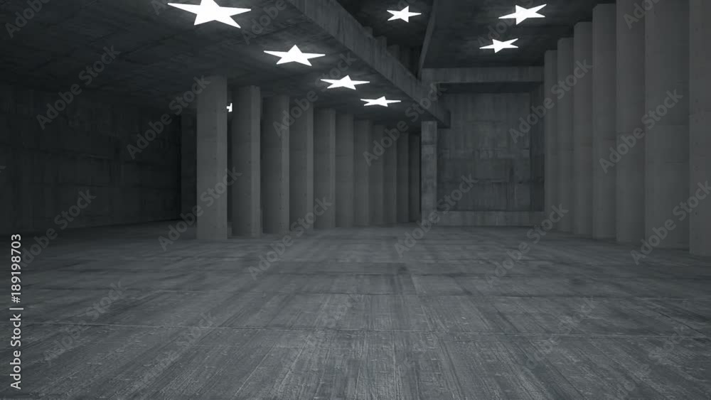 Future Column Abstract black and white interior with future columns and decor in the ...