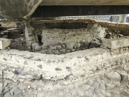 Fényképezés Capernaum, Israel - House of Peter, Capernaum is located on the northern shore of the Sea of Galilee