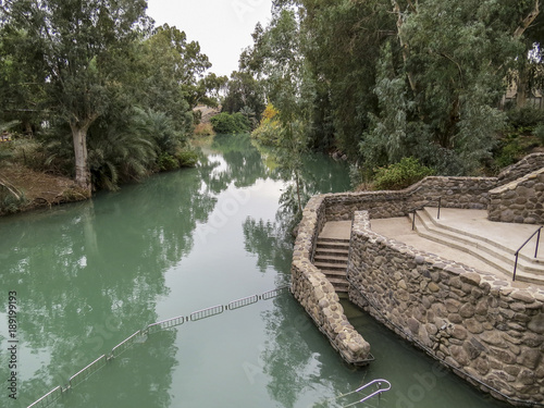 Tiberias, ISRAEL - Baptism ceremony (christening) in the Jordan River (Yardenit) - Kibbutz Kvutzat Kinneret