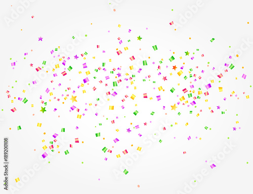 Carnival background with many confetti in the middle