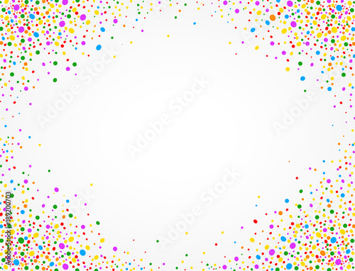 Background with colorful confetti and space to put text in the middle