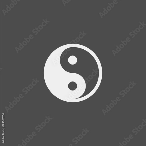 Yin-yang flat vector icon
