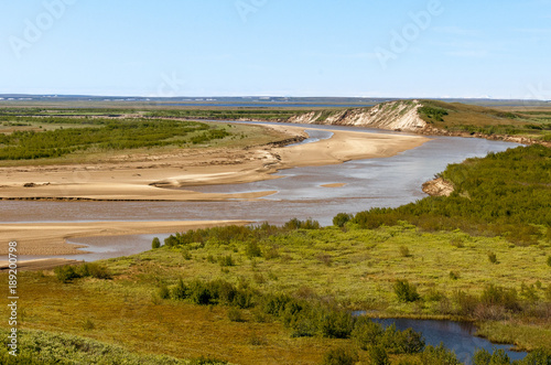 Aerial view on North Yamal landscapes