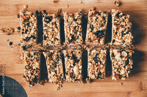 Canvas Print Seedy homemade granola bars