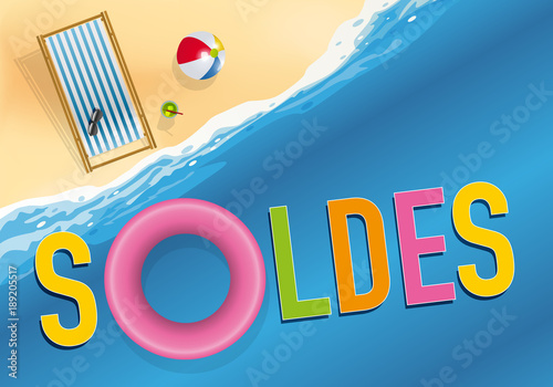 soldes - publicité - affiche - été - promos -communication - plage - mer - prix - soldes d’été