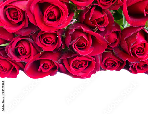 bouquet of dark red roses