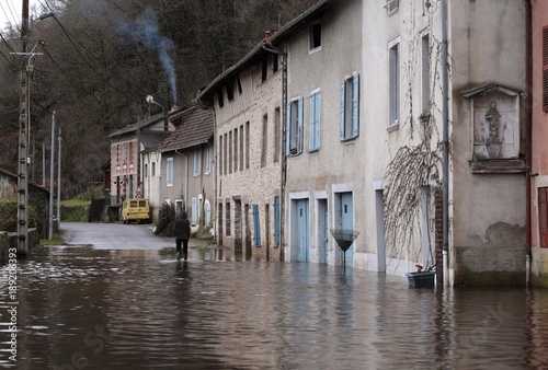 inondation à Saint Léonard de Noblat, Limousin, France