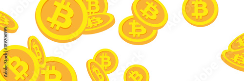 Bitcoins Banner mit Text