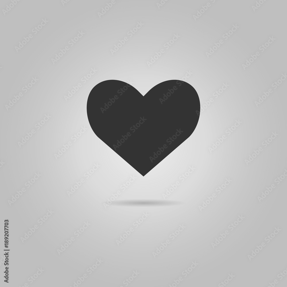 Heart Icon Vector. Love symbol. Valentine's Day sign, emblem isolated on grey background, Flat style for graphic and web design, logo. EPS10 pictogram