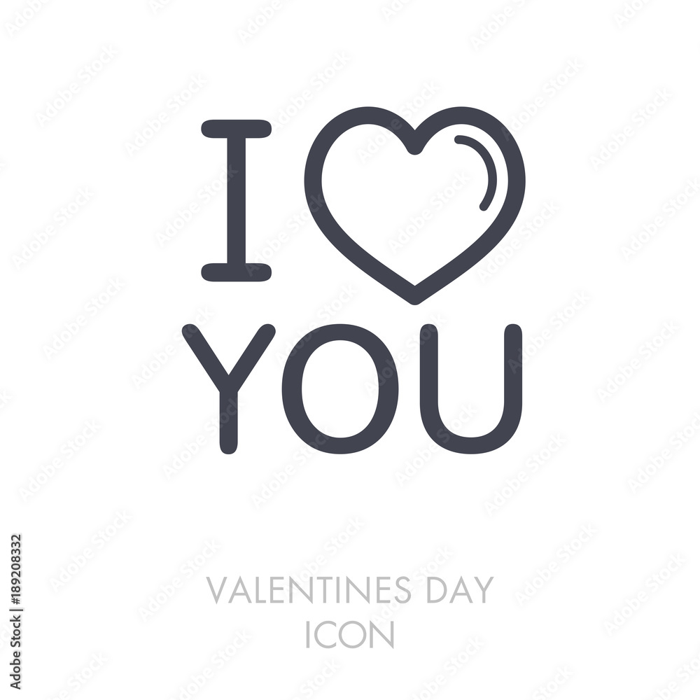 Lettering I love you icon Lettering I love you icon