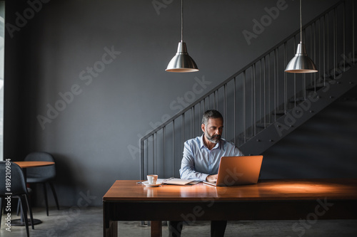 Business man using laptop